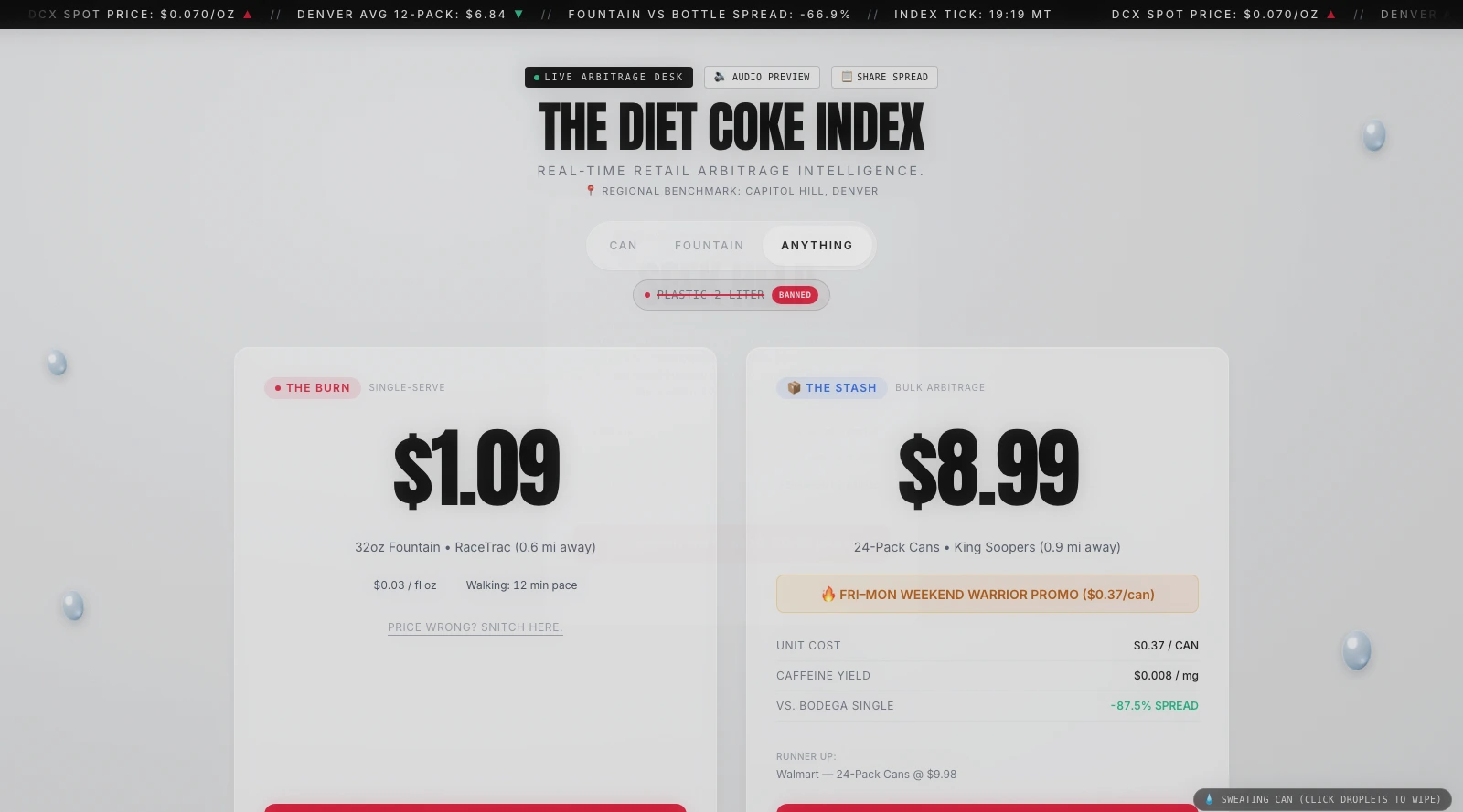 The Stash: bulk pack arbitrage calculations and caffeine yield breakdown
