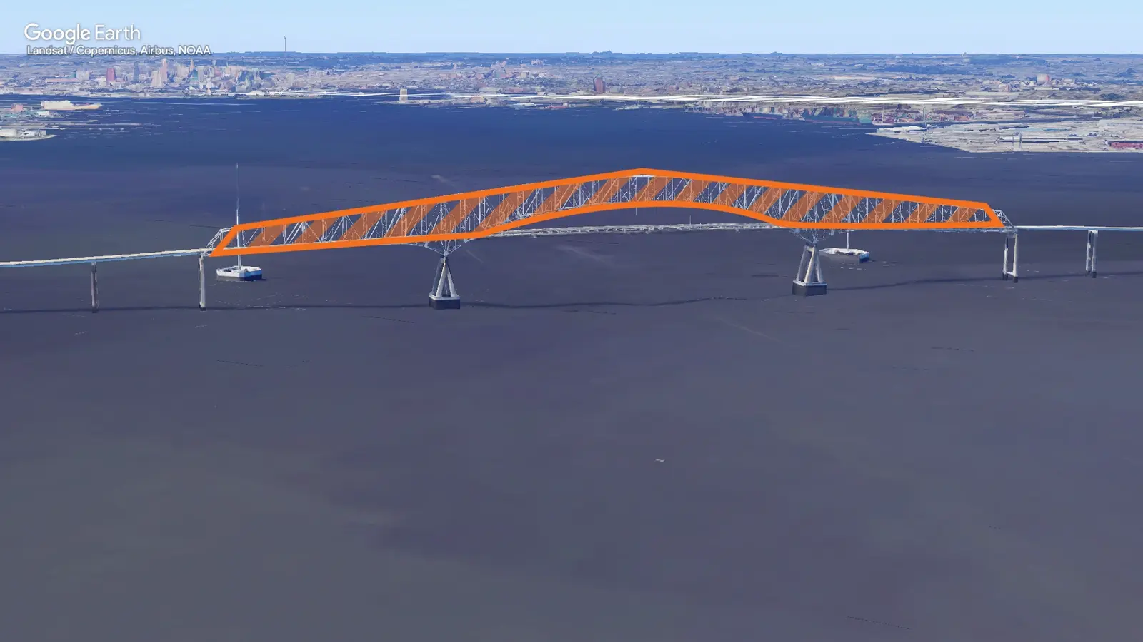 Key Bridge Collapse broadcast graphic still 3