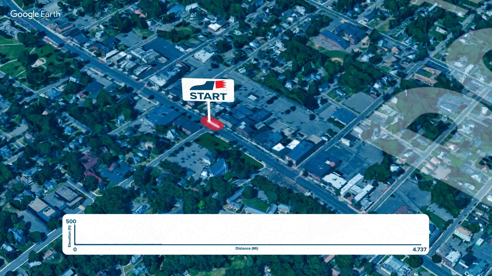 Manchester Road Race Map broadcast graphic still 1