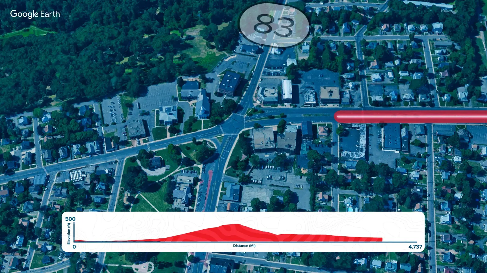 Manchester Road Race Map broadcast graphic still 2