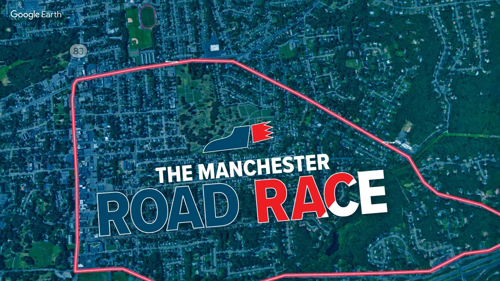 Manchester Road Race Map broadcast graphic still 4